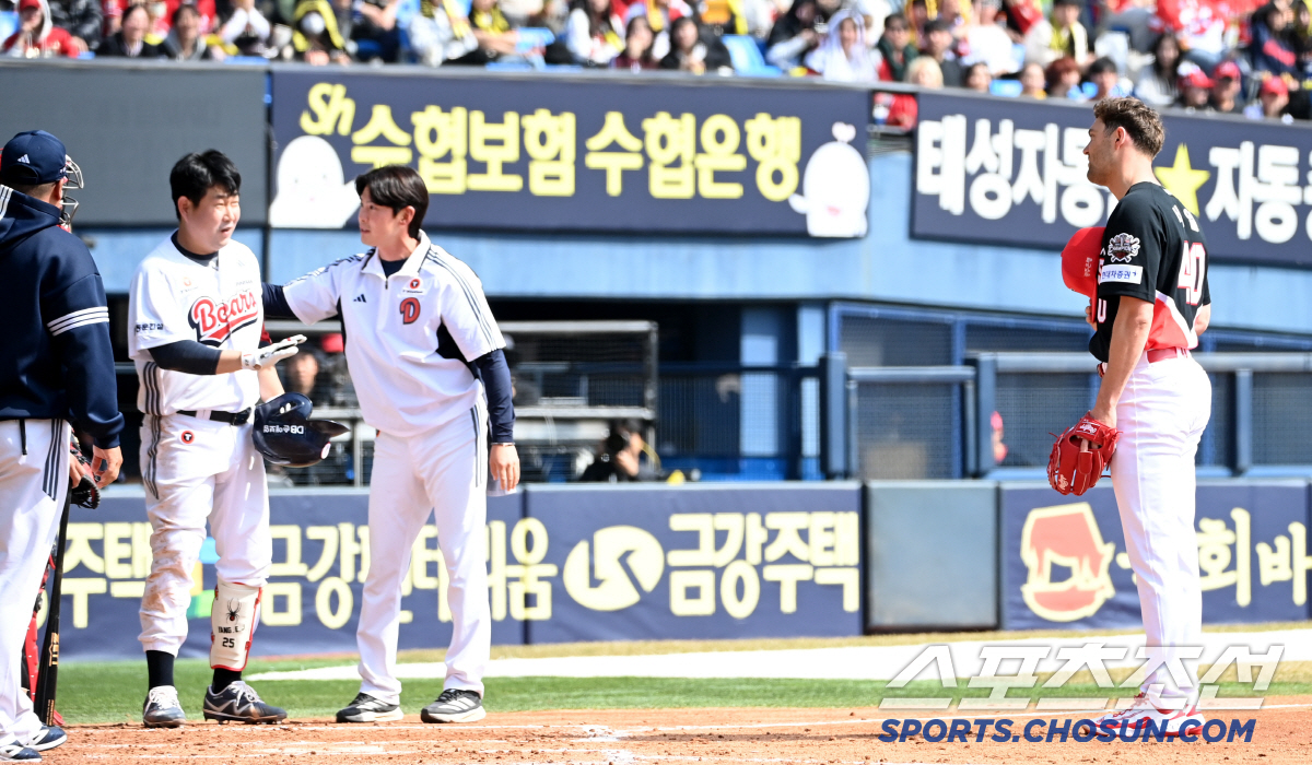 헤드샷 철렁! KIA 네일, 양의지 머리 쪽 '아찔 실투' → 이후 3실…