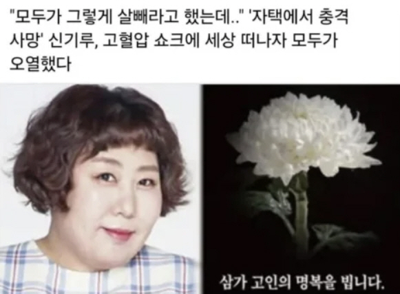 "신기루 자택서 충격 사망" 가짜뉴스에 극대노…"손가락 장난질, 천벌받아…
