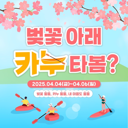 군산시 "은파호수공원서 카누 타고 벚꽃 구경하세요"