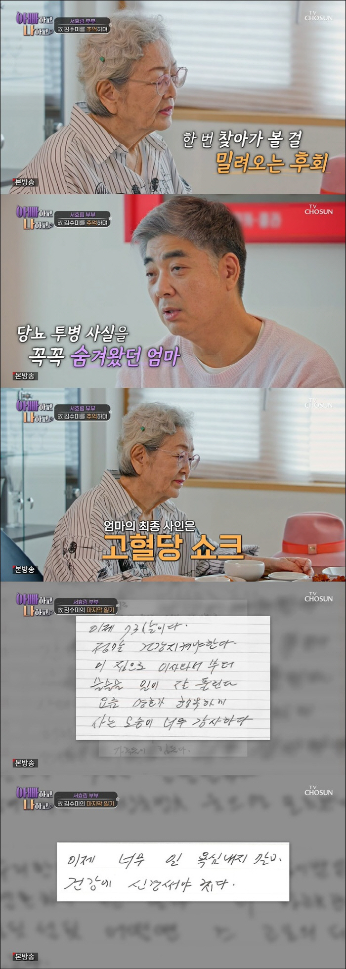 故 김수미, 생전 마지막 일기 공개 "발음 이상하고 음식 먹을 때 손 떨…