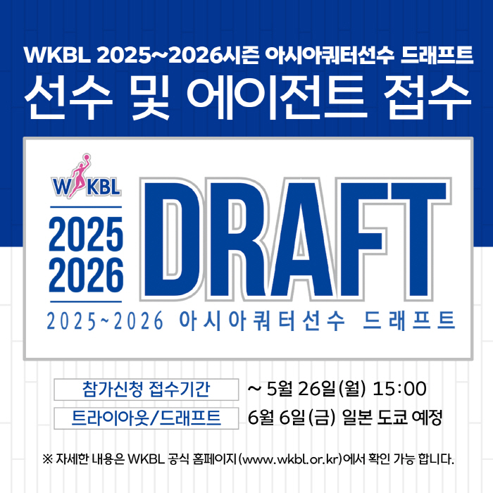 WKBL, 일본 선수 대상의 아시아쿼터 선수 드래프트 6월 6일 개최