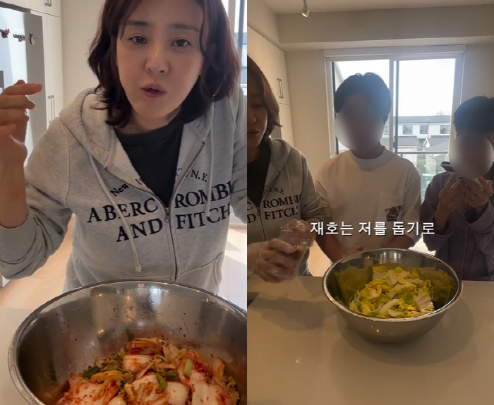박은혜 쌍둥이 아들 다컸네..캐나다서 김치도 척척