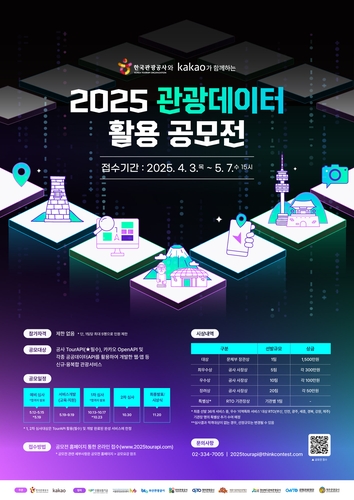 관광공사, 카카오와 '관광데이터 활용 공모전' 개최
