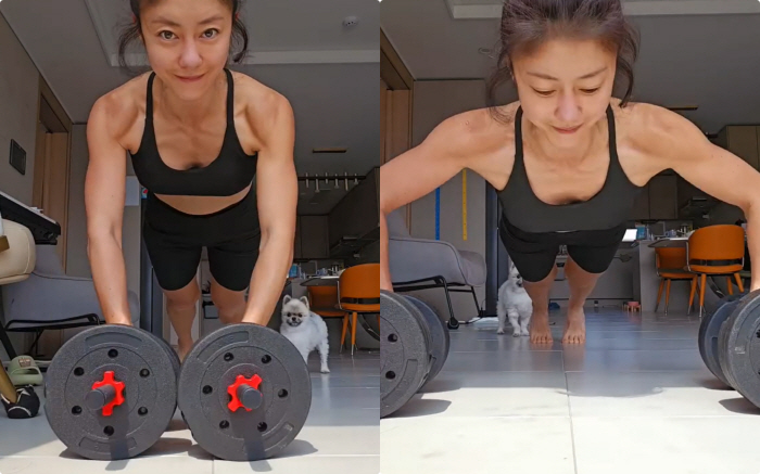 이지현, 41세 애둘맘 맞아?..그 힘들다는 코코넛 어깨, 보디빌더 해도 되겠어