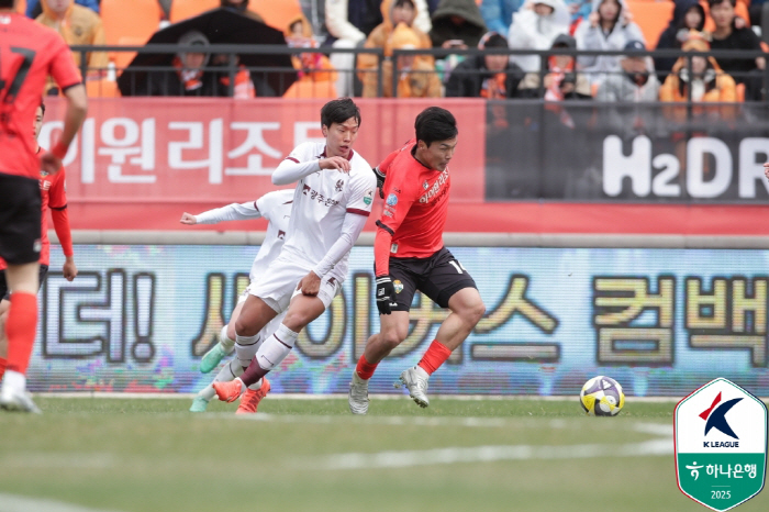 '319분만의 골' 강원, 최병찬 결승골 앞세워 광주에 1-0 승리 '3…