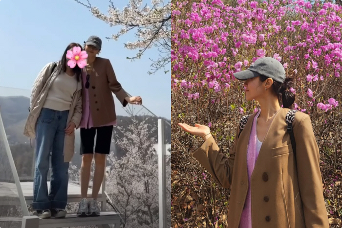 '임창정♥' 서하얀, 똑닮은 엄마+친언니와 벚꽃 나들이 "마음 따뜻해진 …