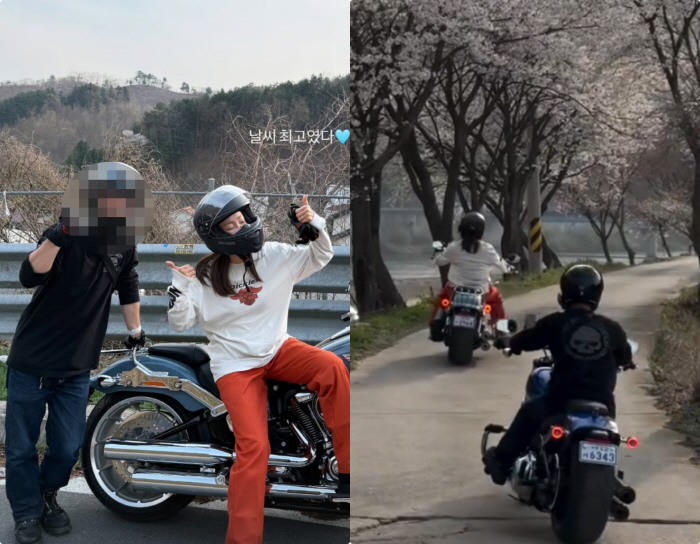 이시영, 이혼후 남사친들과 '바이크 캠핑' 떠났다 "진짜 찐행복이요"