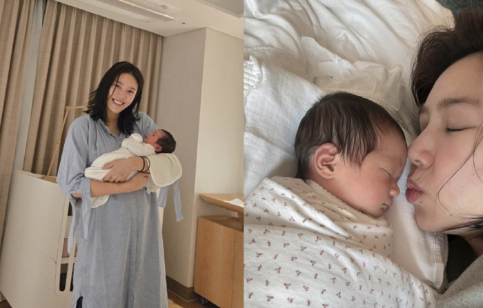 손담비, '오똑한 콧날' 생후 10일된 딸과 데이트 "하루가 다르게 자라…