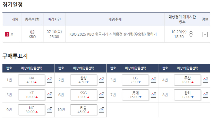 KBO 스페셜 기록식 25회차 X게임 발매