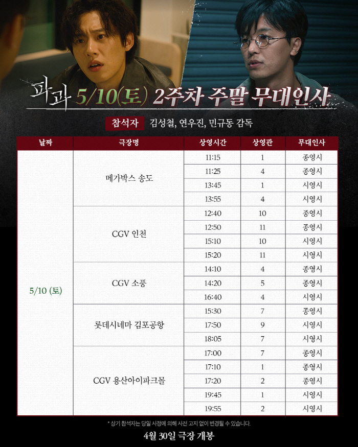 [공식] 김성철→옥자연·연우진 뭉쳤다…'파과', 개봉 2주차 주말 무대인사 확정