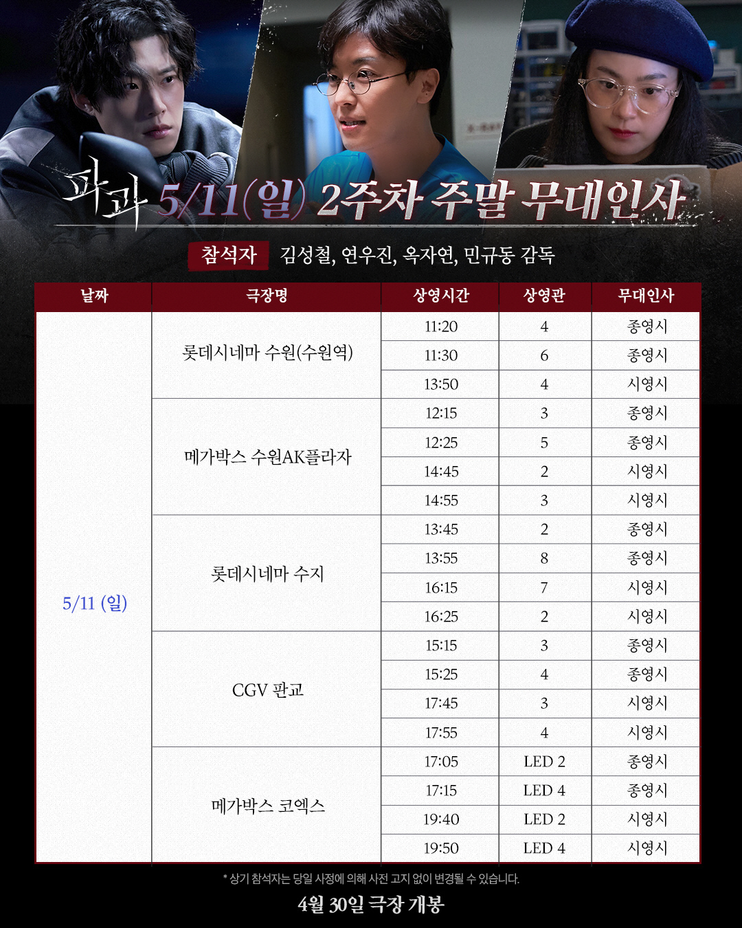 [공식] 김성철→옥자연·연우진 뭉쳤다…'파과', 개봉 2주차 주말 무대인…
