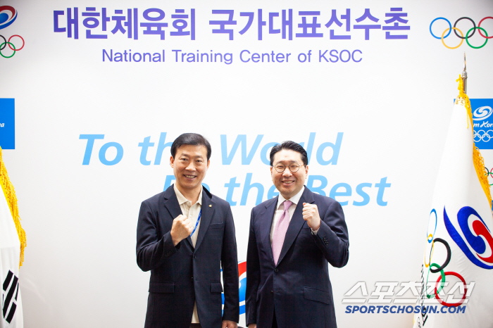 "韓체육X꿈나무 선수 위한 공감X협업" 이상현 사이클연맹 회장,김택수 선수촌장 면담