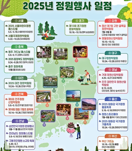 '대한민국 정원愛 빠지다'…5∼10월 전국 21곳서 정원축제