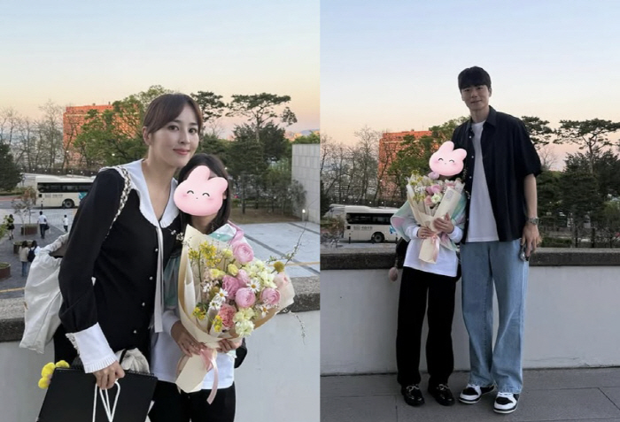 '기성용♥한혜진' 10살 딸, 키가 엄마 어깨까지 자랐네..우월 DNA 인증