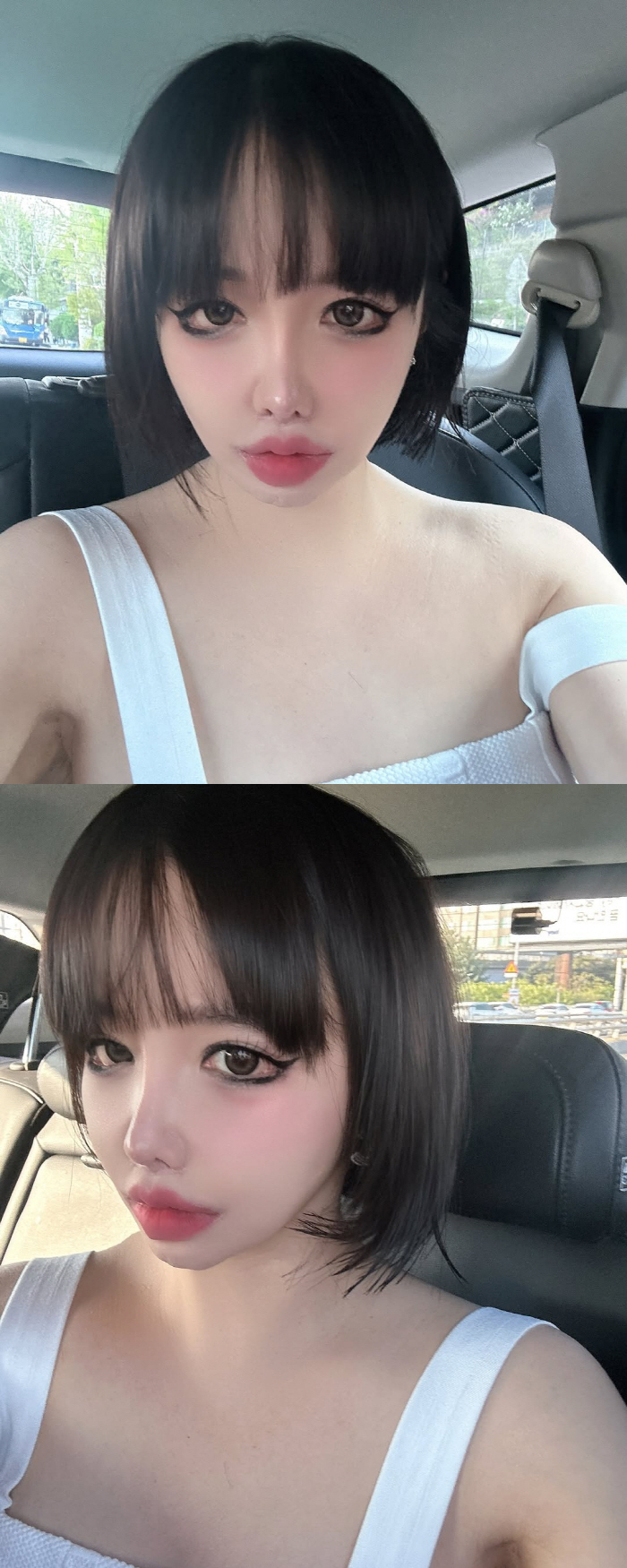 '필터 논란' 박봄, 똑 단발로 깜짝 변신...달라진 분위기