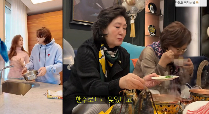 이다해, ♥세븐 때린 영상 후폭풍..시母에 사과 "행주로 머리를 때리다니…