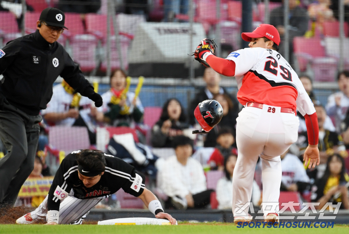 '박해민인 줄 알았네' 박동원이 또 달렸다...몸 던진 투혼에도 2번 연…