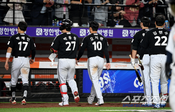 '절대 1강→4강 체제 변화오나.' 첫 3연패 LG의 위기가 현실로... 삼성과 2G, 한화와 2.5G,롯데와 3G차. [대전 포커스]