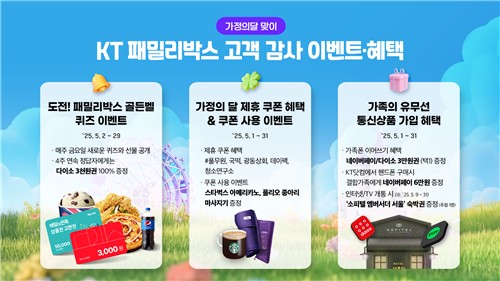[게시판] KT, 가정의 달 맞이 '패밀리박스' 이벤트