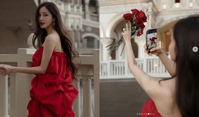 효민, 장미처럼 피어난 미모..♥금융맨의 '다이아 웨딩링' 자랑