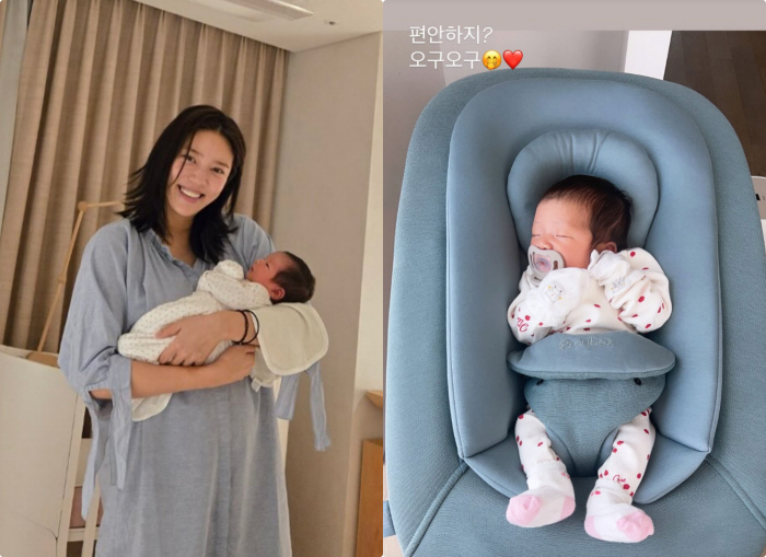 손담비가 손담비를 낳았네..인형같은 '따봉이'에 심쿵 "오구오구♥"