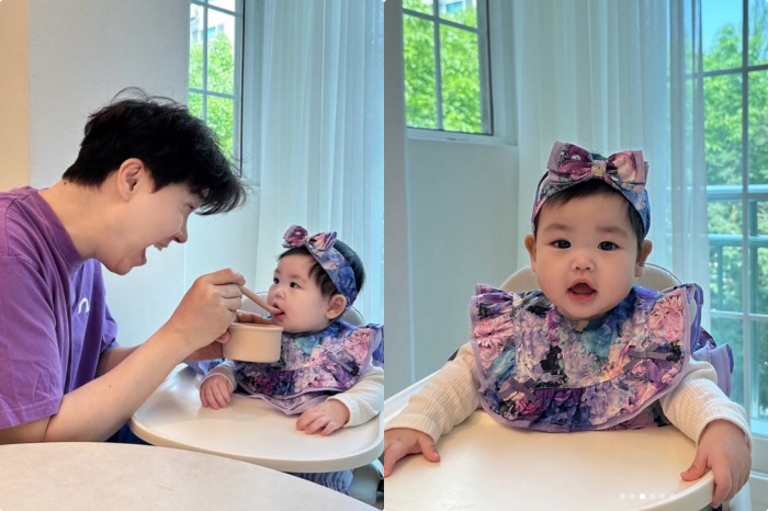박수홍, 딸 재이 폭풍성장에 깜짝.."벌써 이유식 중기 시작"