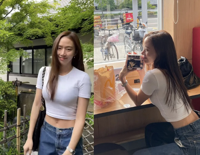 '외교관 딸' 고성희, 출산 1년만 크롭톱 입고 거리 활보..한줌허리 인…