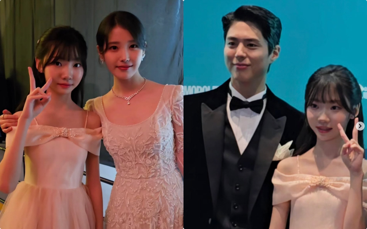 아이유는 드레스, 박보검은 꽃다발..어린 애순 감동시킨 '폭싹즈' 훈훈 …