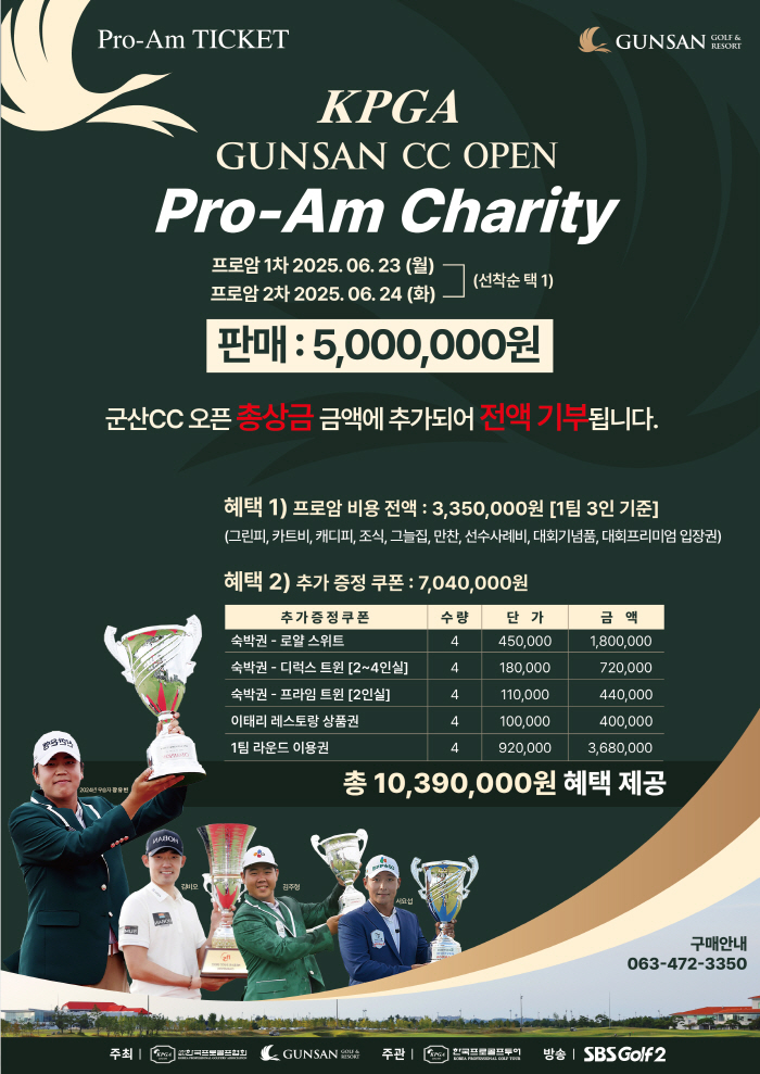 '전액 기부→혜택도 두배' 2025 KPGA군산CC오픈 상금 채리티 10…