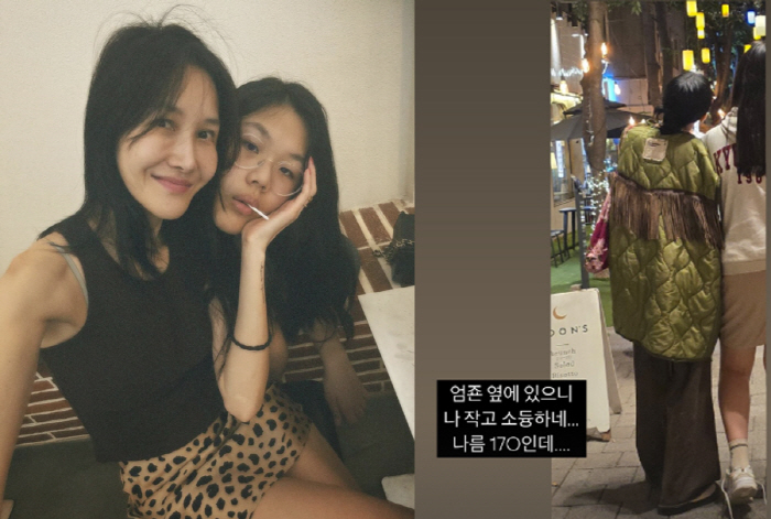 엄태웅 딸 지온, '170cm' 母 키 따라잡은 초6...윤혜진 