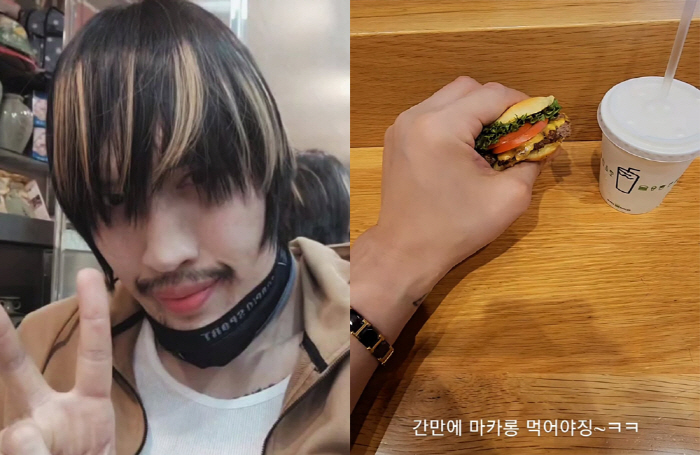 최홍만, 솥뚜껑 손이 또..마카롱인 줄 알았는데 놀랍게도 햄버거