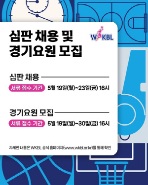 한국여자농구연맹, 새 시즌 심판·경기요원 공개 모집