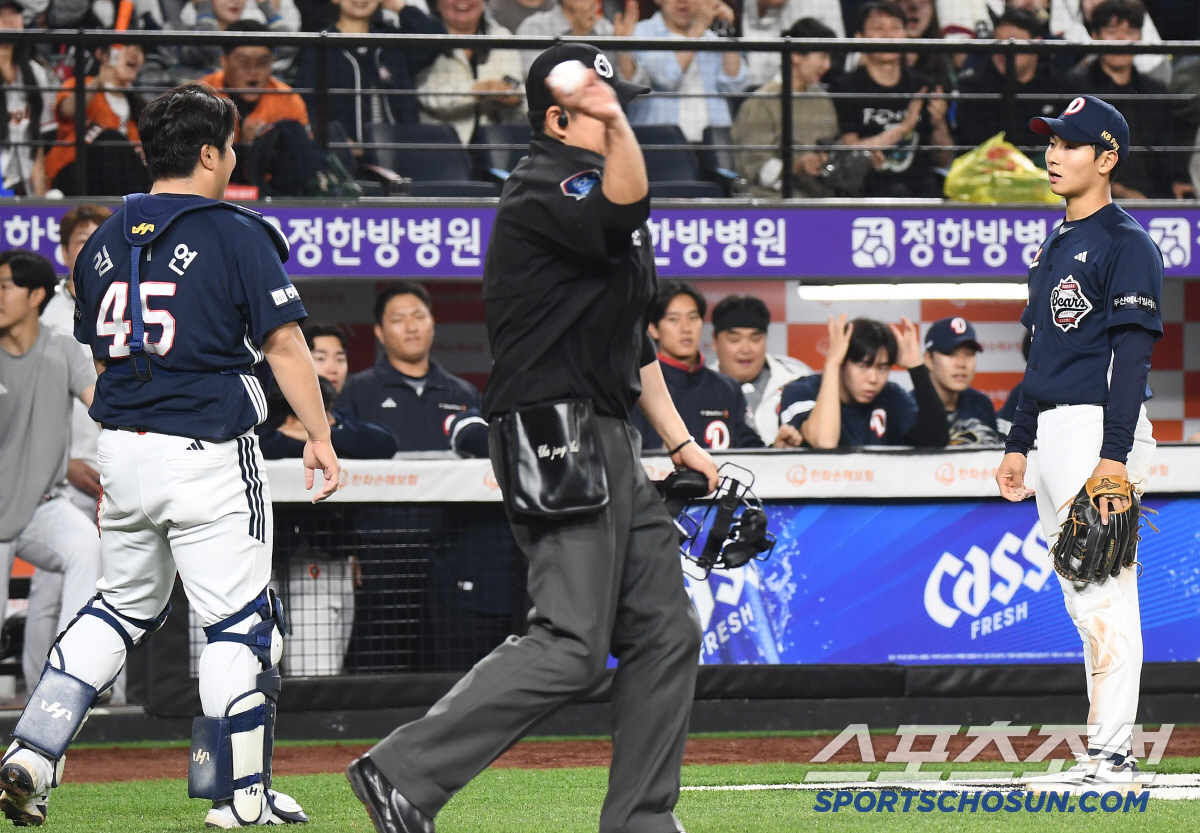 또 체크스윙 대형 폭탄 터질 뻔...삼진이 9회 2사 동점포로, 두산 졌…
