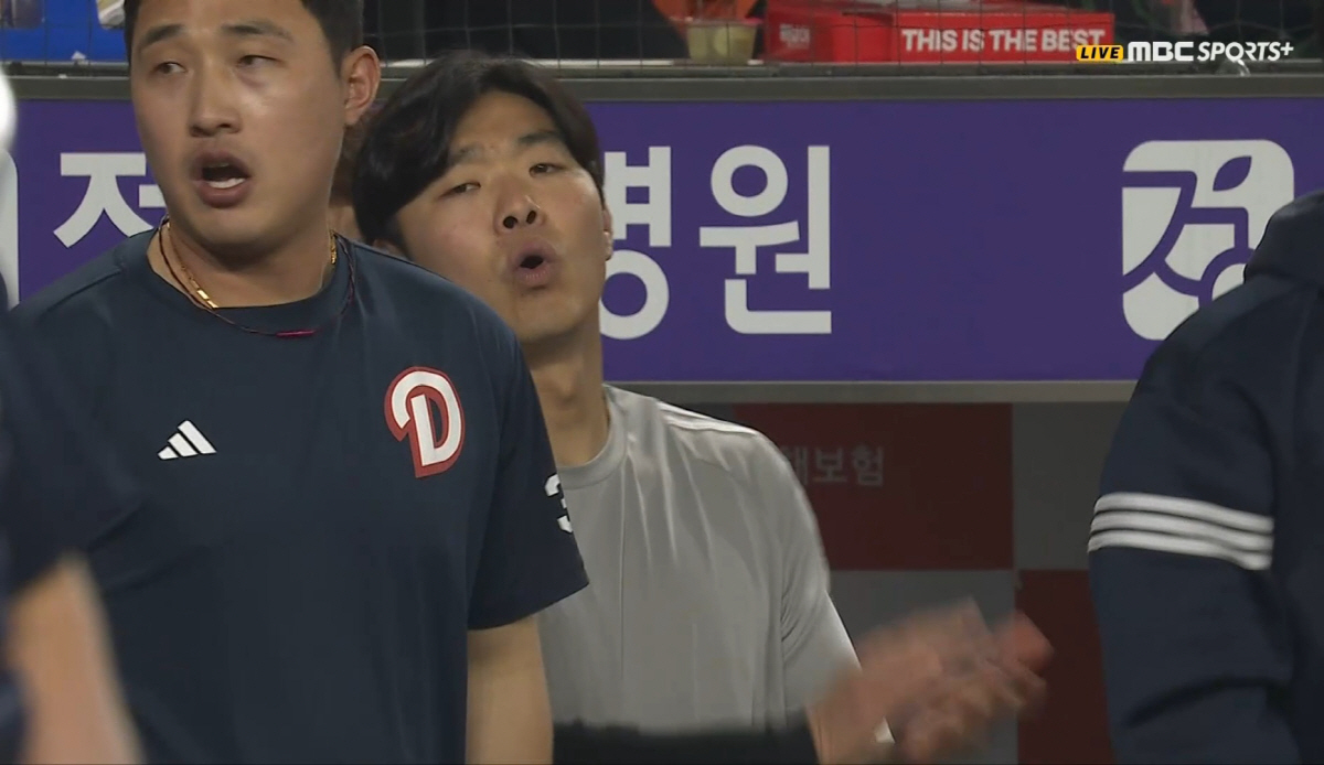 또 체크스윙 대형 폭탄 터질 뻔...삼진이 9회 2사 동점포로, 두산 졌…
