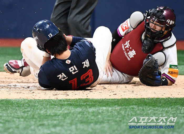 또 헤드샷 터졌다! 전민재→이호준→손성빈→'리드오프' 장두성까지…롯데만 …