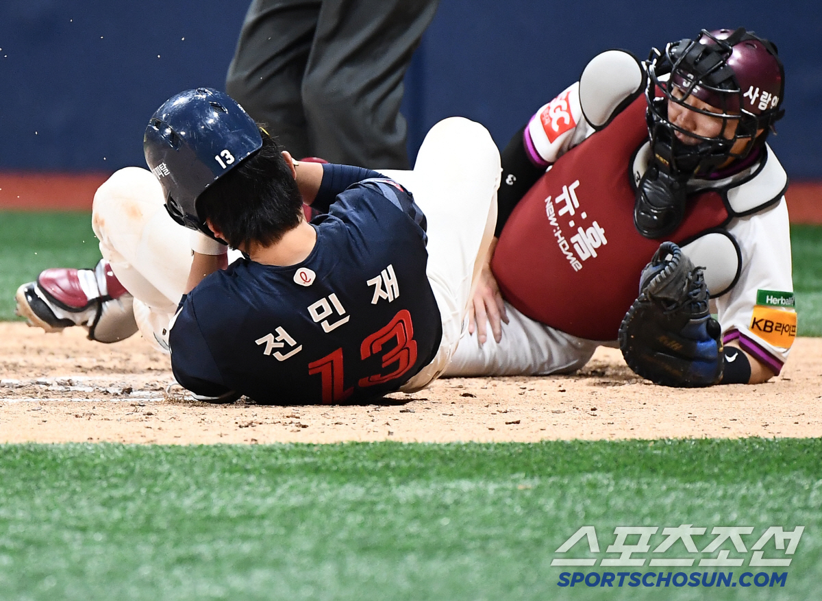 또 헤드샷 터졌다! 전민재→이호준→손성빈→'리드오프' 장두성까지…롯데만 …