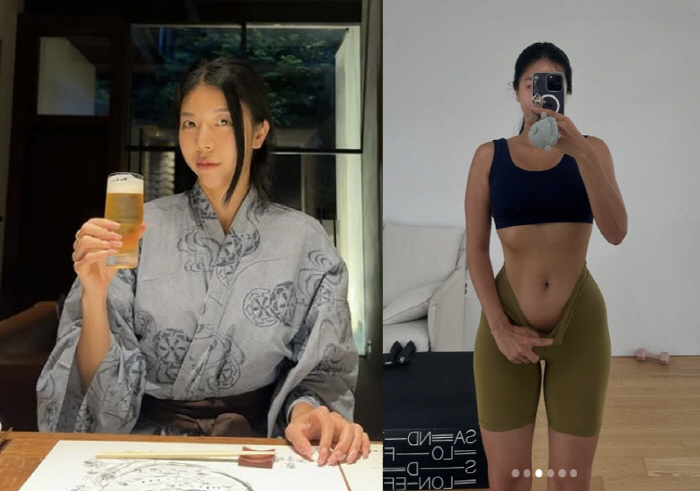 "레깅스를 쑥~" 박지은 '♥줄리엔 강' 놀랄 파격 뱃살 노출