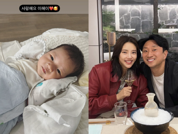 '이규혁♥' 손담비, 40일된 딸 또렷 이목구비 놀라워...클수록 母 '붕어빵'