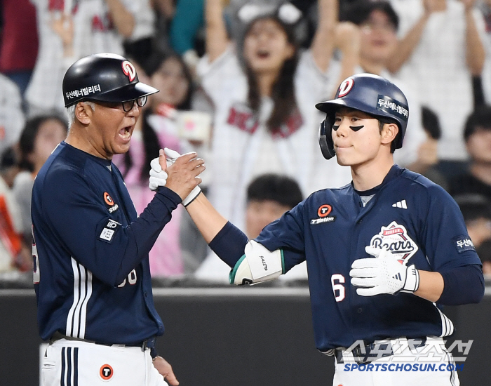 이 악물고 베이스 터치, 홈런성 타구에 전력 질주…'허슬두' 주전 도약 …