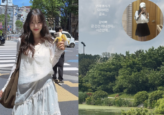 '암투병 극복' 이솔이, 골프 중 "갈비뼈 금 간건 아니겠지?"...♥박…