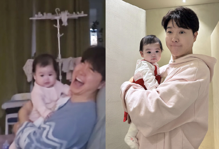 '김다예♥' 박수홍, '폭풍성장' 7개월 딸 육아 중 