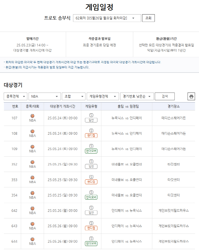 '뉴욕닉스vs인디애나, 미네소타vs오클라호마' 대결…NBA 플레이오프 컨…