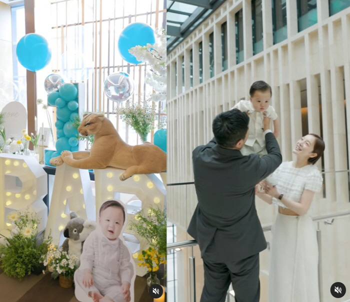 황보라, 5성급 호텔서 돌잔치..♥남편 품에서 '감동의 눈물'