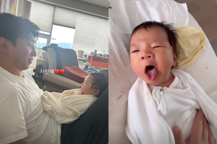 손담비, ♥이규혁 품에 안긴 딸 해이에 감격 "사랑해"