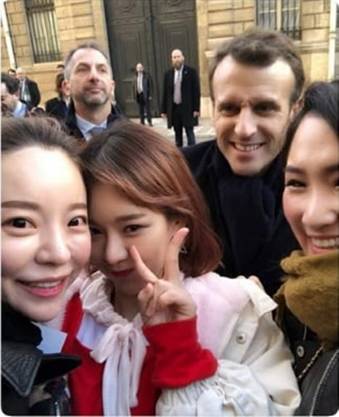 [SCin스타] 맹승지, 마크롱 프랑스 대통령 만났다 