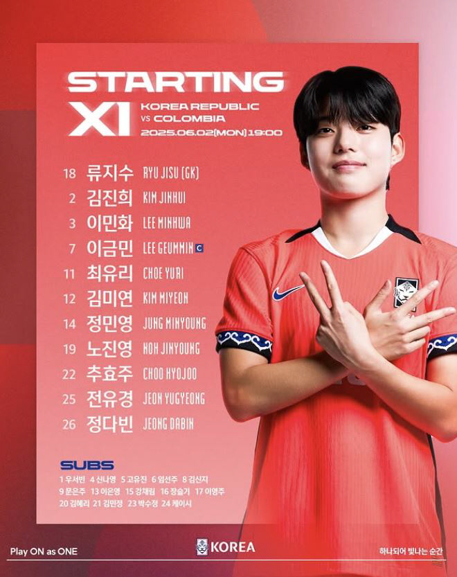 "2004년생 전유경X2005년생 정다빈 공격선봉"신상우호,콜롬비아 2차…