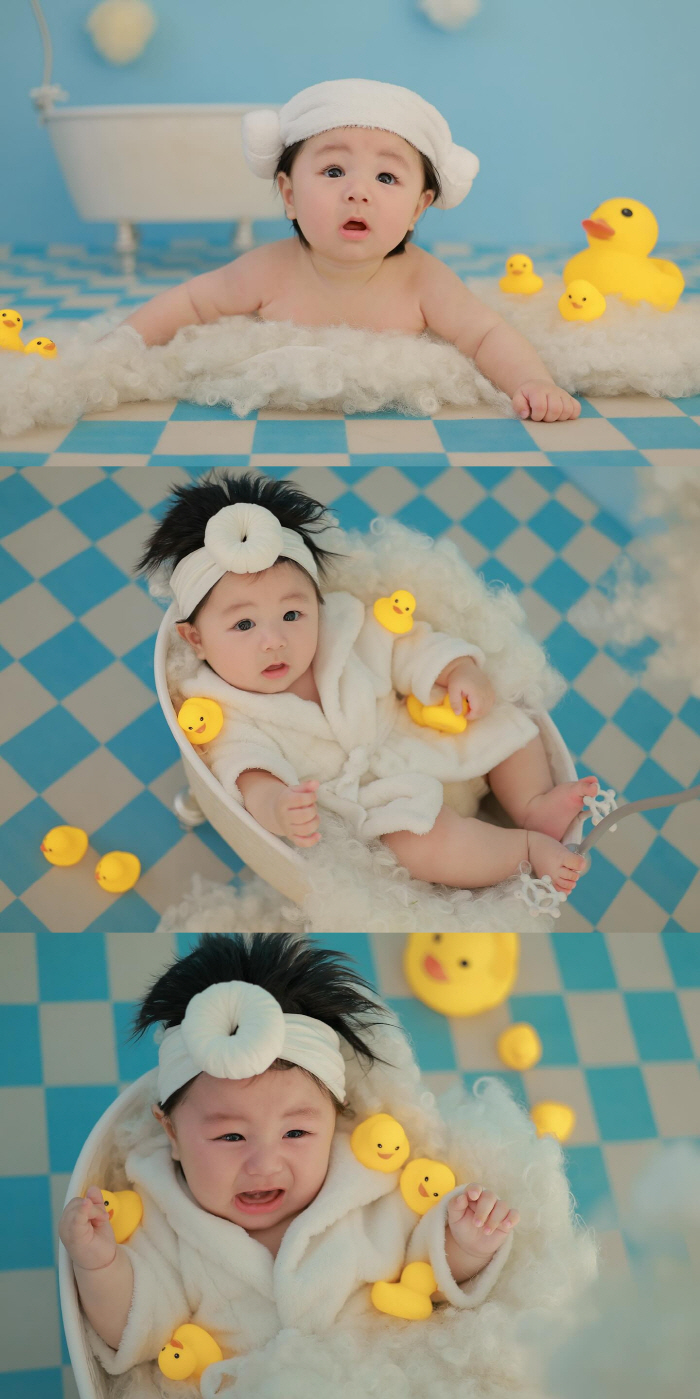 심형탁♥사야, 붕어빵 子와 첫 가족사진 "백일 촬영"