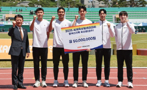 대한육상연맹, 한국신기록 세운 남자 400ｍ 계주팀 7천만원 포상