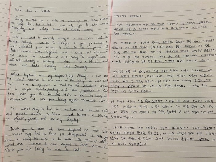 제시, 팬 폭행 의혹에 나락갔는데…코알라 "모두 내 잘못, 교훈 배웠다"…