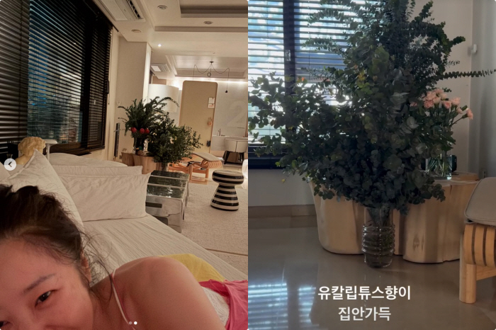고현정, 으리으리한 자택 공개..침대 위 민낯+잠옷 셀카 "잘자요♥"